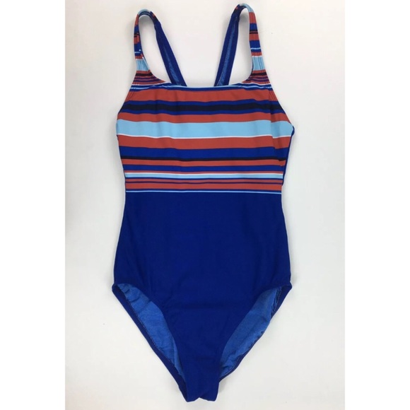 Maxine of Hollywood Other - Maxine of Hollywood 12 Blue Red Striped Swimsuit